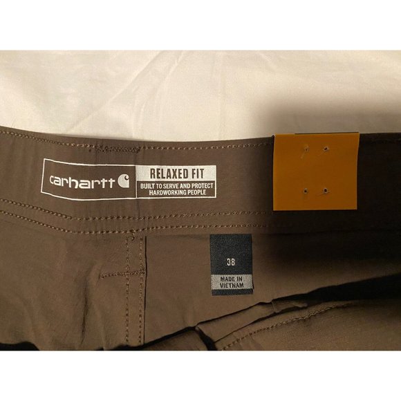 Carhartt Mens 38x11 Cargo Shorts Pockets Force Tappen Brown Relaxed Fit Ripstop - Picture 2 of 6